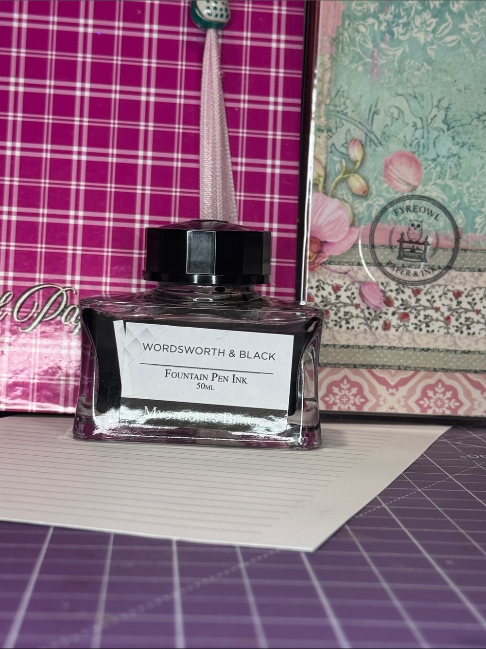 Wordsworth & Black Fountain Pen Ink-Mysterious Black - 50ml Bottle